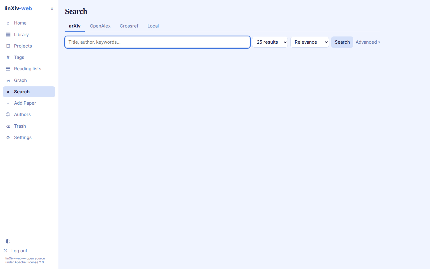 Search page